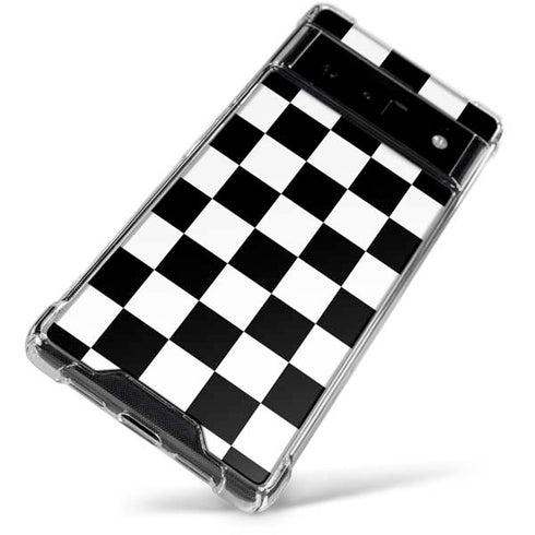 Black and White Checkered Google Pixel 6 Clear Case